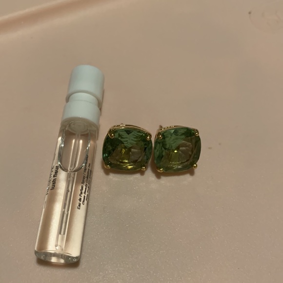 Kate Spade Iridescent Turquoise and Gold Gumdrop Stud Earrings - Classic!! - Picture 4 of 5